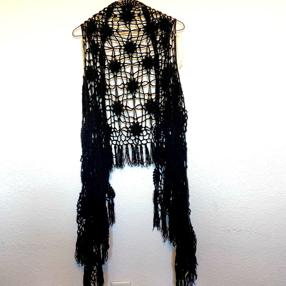 Crochet Black Vest